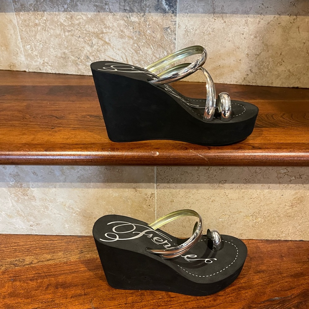 Like new Fergie wedged sandals